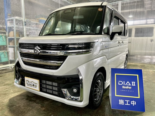 スズキ スペーシア|ダイヤⅡキーパー施工後のツヤと輝き|函館市 三上モーター商会